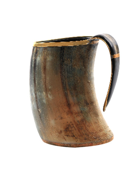 Polished Nordic Horn Mug for Mead Beer