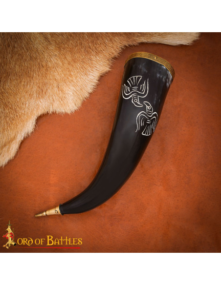 Engraved Viking Horn of Ox with...