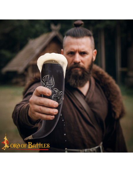 Engraved Viking Horn of Ox with...