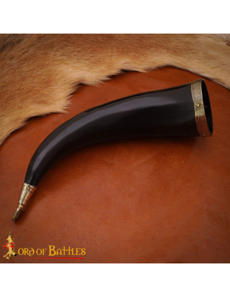 Engraved Viking Horn of Ox with...
