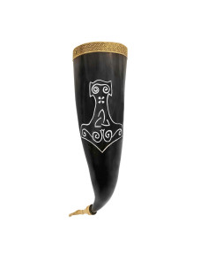 Viking Mjolnir Drinking Horn for Mead and Beer (300-400 ml)