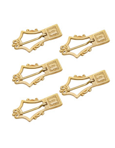 Set of 5 Authentic Brass Lyre Buckles in Medieval Style