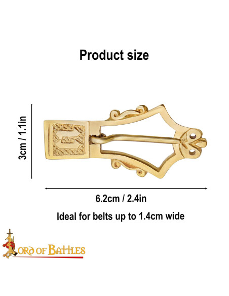 Set of 5 Authentic Brass Lyre Buckles...