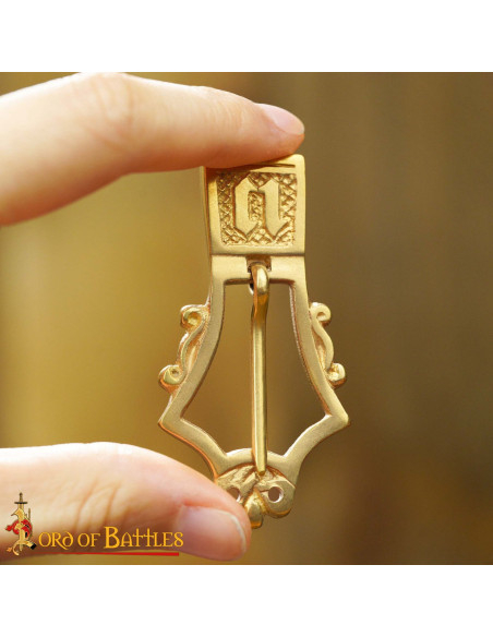 Set of 5 Authentic Brass Lyre Buckles...