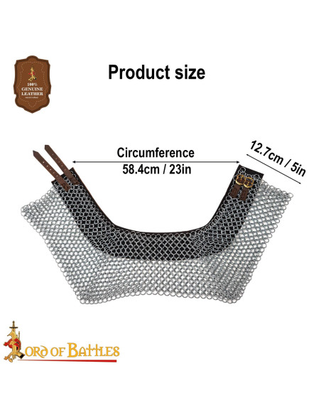 Medieval Steel Mesh Gorget with...