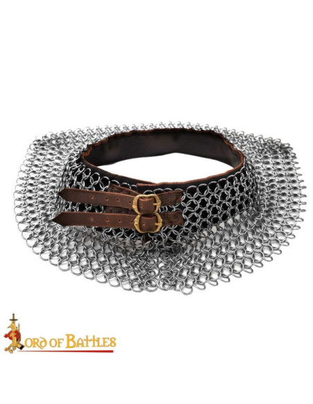 Medieval Steel Mesh Gorget with...
