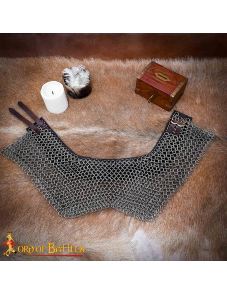 Medieval Steel Mesh Gorget with...