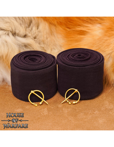 Dark Brown Cotton Canvas Viking Arm...