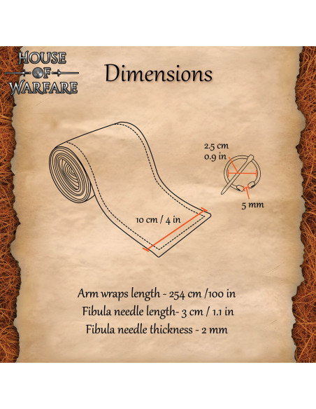 Dark Brown Cotton Canvas Viking Arm...