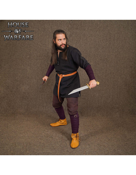 Dark Brown Cotton Canvas Viking Arm...