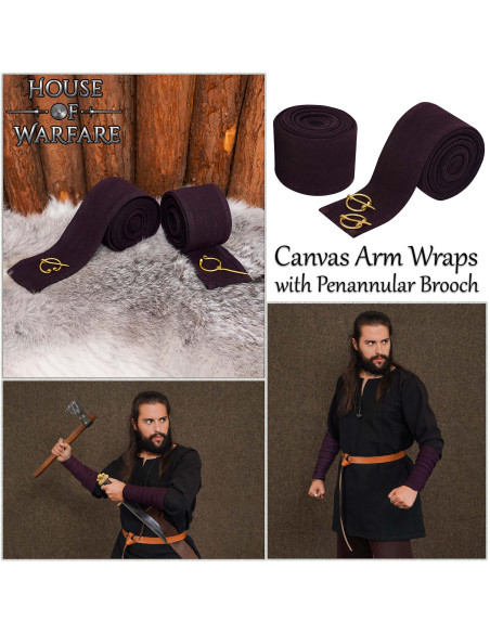 Dark Brown Cotton Canvas Viking Arm...