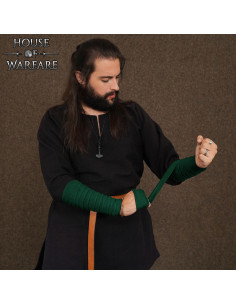 Cotton Canvas Viking Arm Wraps in Bottle Green 2