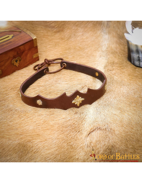 Leather and Brass Headband for...