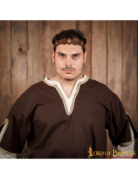 Leather and Brass Headband for...