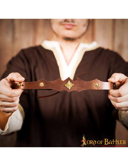 Leather and Brass Headband for...