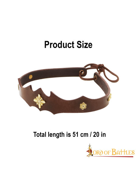 Leather and Brass Headband for...