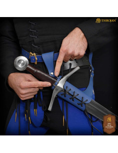 Adjustable Genuine Leather Medieval Sword Sheath, Right Hand