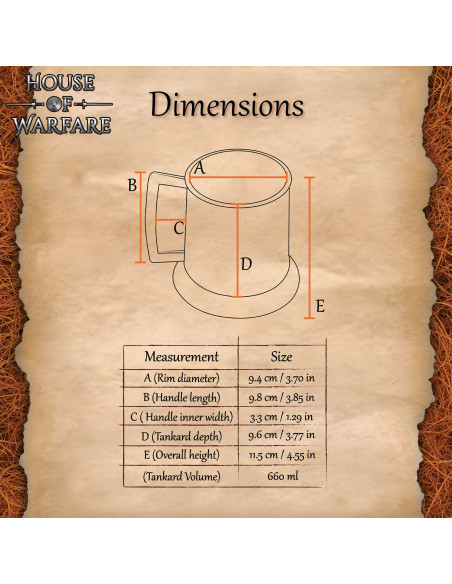 Medieval Stainless Steel Mug for LARP...