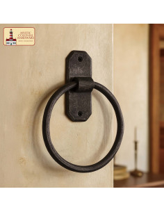 Vintage Forged Iron Rustic Towel Ring
