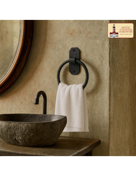Vintage Forged Iron Rustic Towel Ring