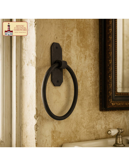 Vintage Forged Iron Rustic Towel Ring