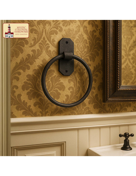 Vintage Forged Iron Rustic Towel Ring