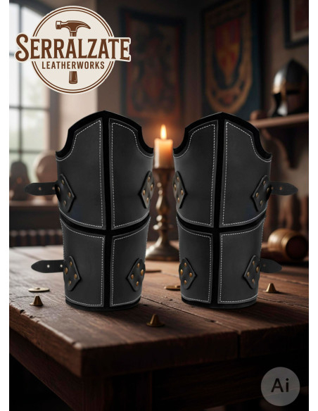 Genuine Black Leather Medieval...