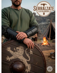 Genuine Black Leather Medieval Warrior Bracelets 2