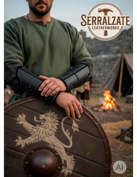 Genuine Black Leather Medieval...