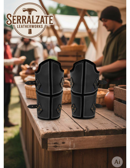 Genuine Black Leather Medieval...