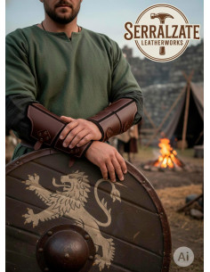 Genuine Brown Leather Medieval Warrior Bracelets 2