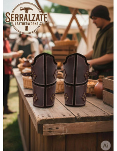 Genuine Brown Leather Medieval Warrior Bracelets