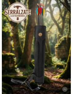 Genuine Black Leather Back Quiver 2
