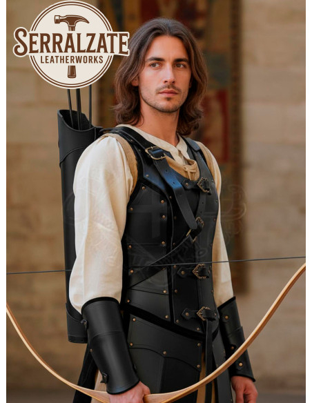 Genuine Black Leather Back Quiver