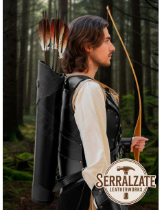 Genuine Black Leather Back Quiver