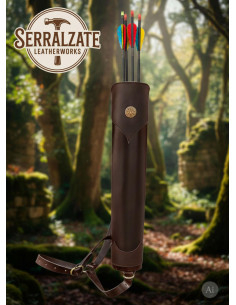 Genuine Brown Leather Back Quiver
