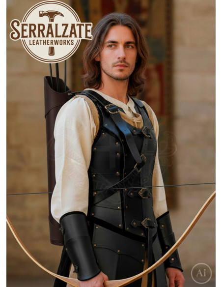 Genuine Brown Leather Back Quiver