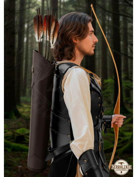 Genuine Brown Leather Back Quiver