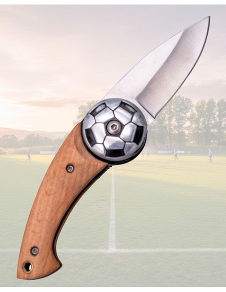 Collector's Knife Football Ball Wood...