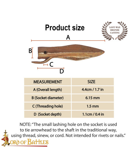 Historical Bronze Arrowhead 13th-8th...