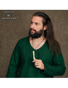 Natural Polished Ox Horn Necklace with Cord 2