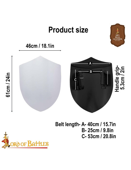 Medieval Templar Heater Shield Hand...