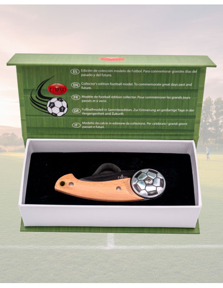 Football Ball Knife Black Blade Beech...