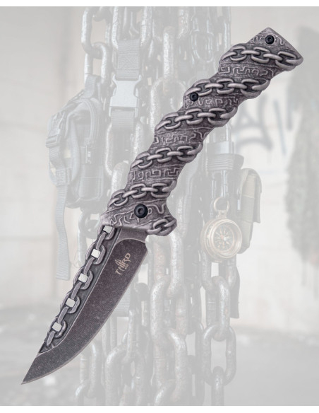 Third Pocket Knife, 420 Steel, Chain...