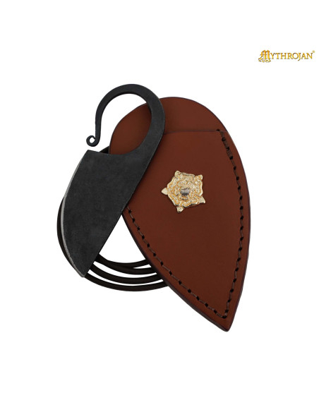 Forged Neck Knife with Golden Lion...