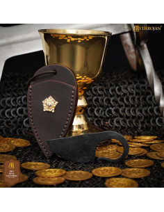 Forged Celtic Neck Knife with Lion Decoration 2