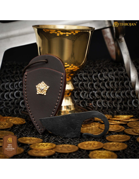 Forged Celtic Neck Knife with Lion...