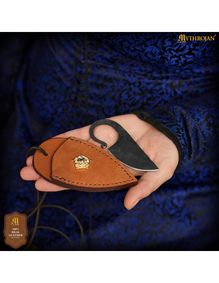 Forged Iron Knife with Decorative...