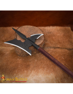 Forged Medieval War Halberd, Solid Wood 2