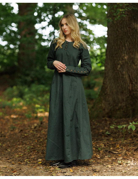 Medieval dress model Jovina, green color